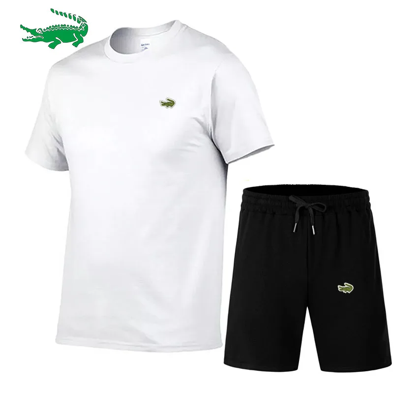 

2022 Summer New Men Shorts Sets Short Sleeve T Shirt +Shorts Print Male Tracksuit Set Men's Brand Clothing 2 Pieces Sets