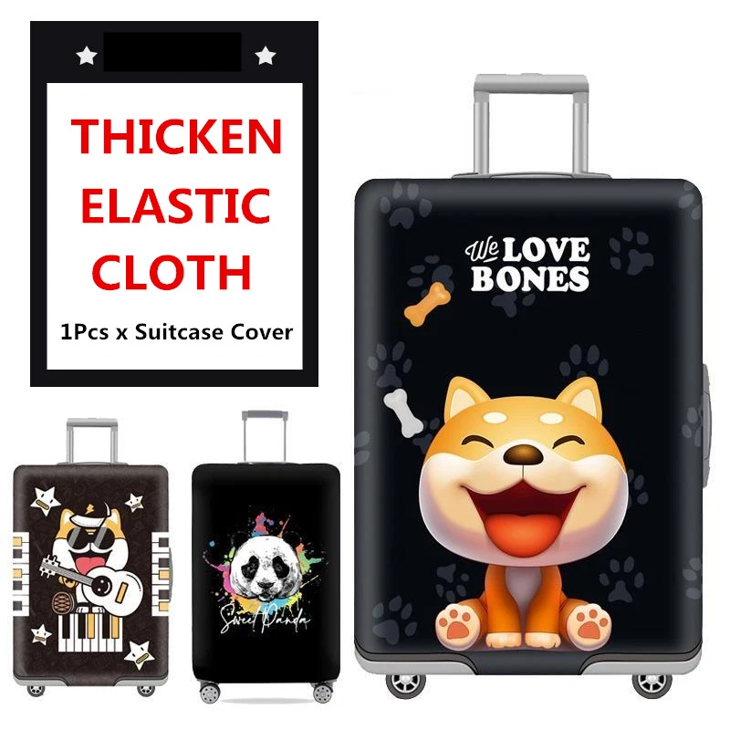 18-22inch Cartoon Dinosaur Pattern Thick Elastic World Map Luggage Protective Cover Suitcase Trolley Sheath Travel Protective