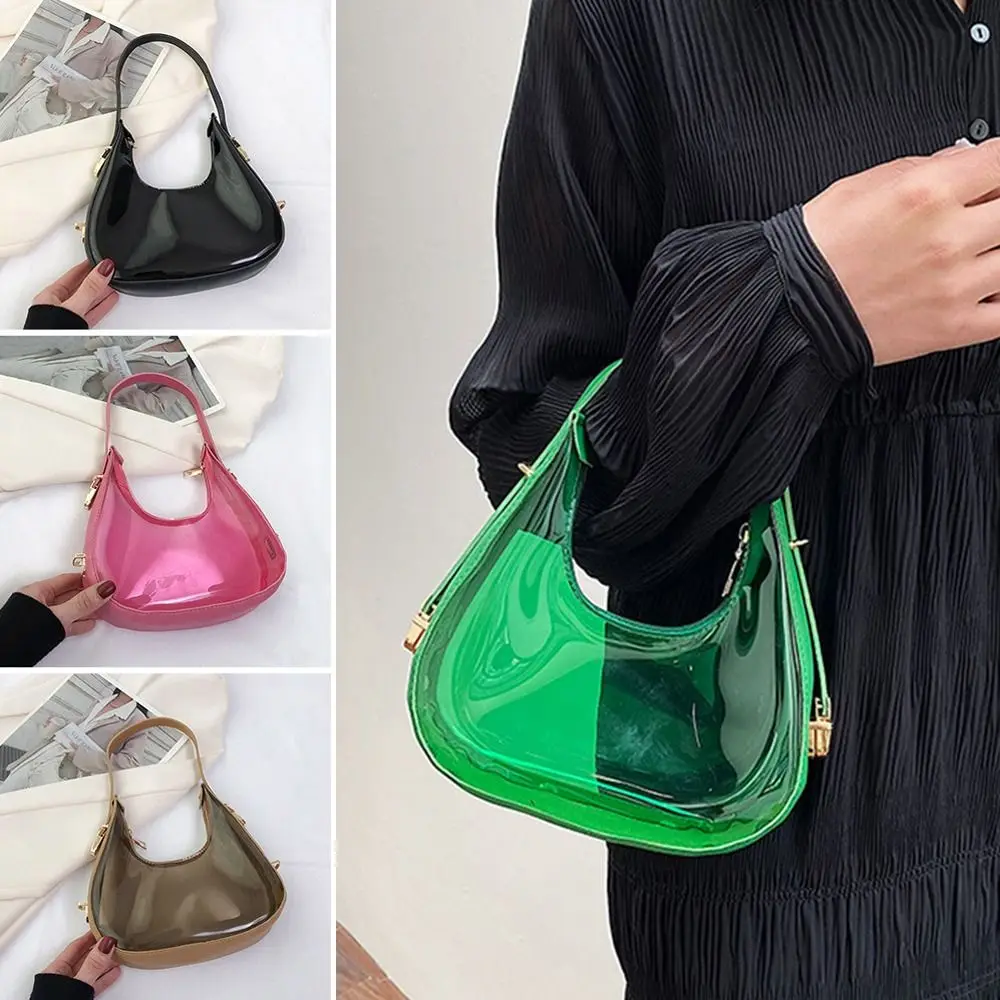 

Fashion Jelly Simple PVC Purses Underarm Bags Handbags Shoulder Bag