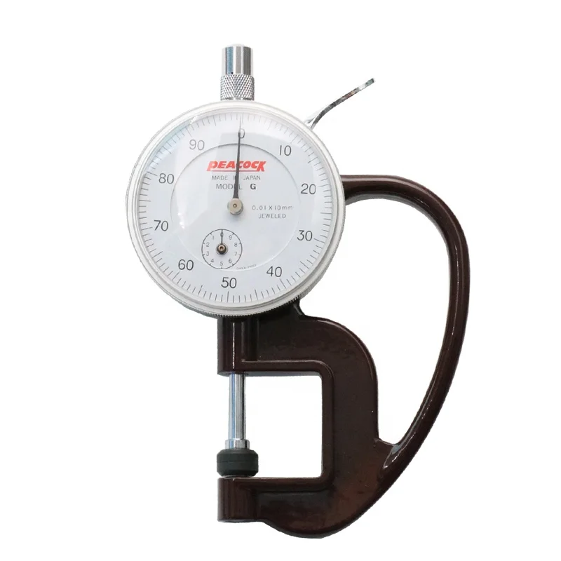

Japan Peacock Dial Thickness Gauge 0-10mm Leather Gauge G Type Thickness Gauge G-1.8N G-2.4N