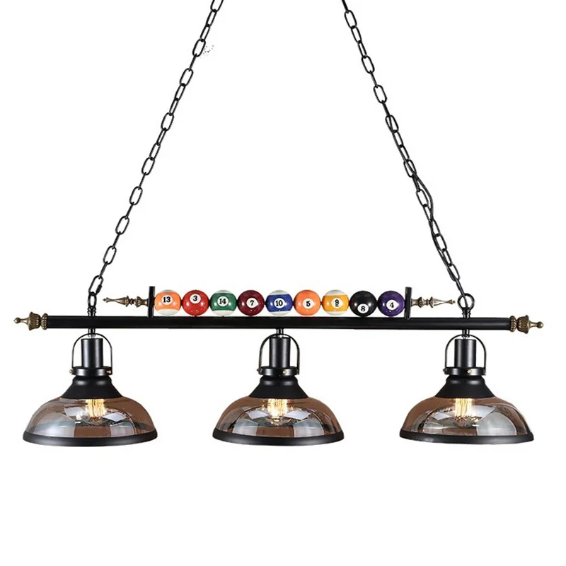 

American Vintage Billiard Chandelier Lights Creative Restaurantbar Clothing Store Hot Pot Shop Decorative Personalized LED Lamps