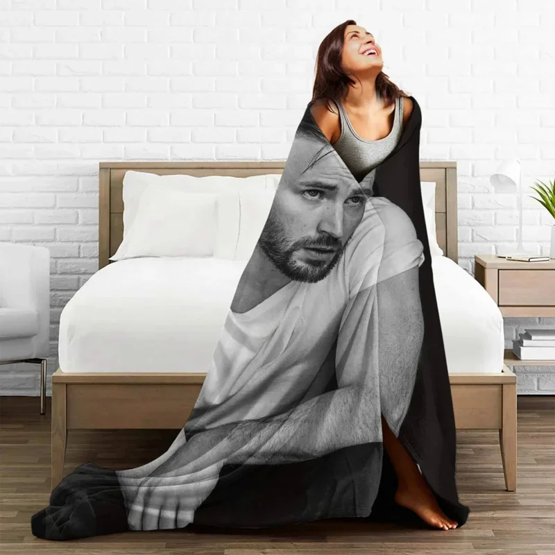 

Chris Evans Fleece Winter Director Handsome Multifunction Warm Throw Blankets For Sofa Couch Bedspread