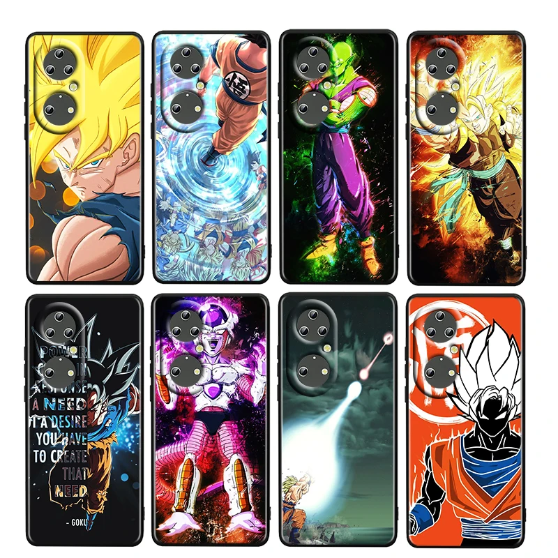 

Dragon Ball Son Goku Face For Huawei P50 P20 P30 P40 5G P10 Pro Lite E Plus P9 Lite Mini TPU Soft Black Phone Case Fundas Cover