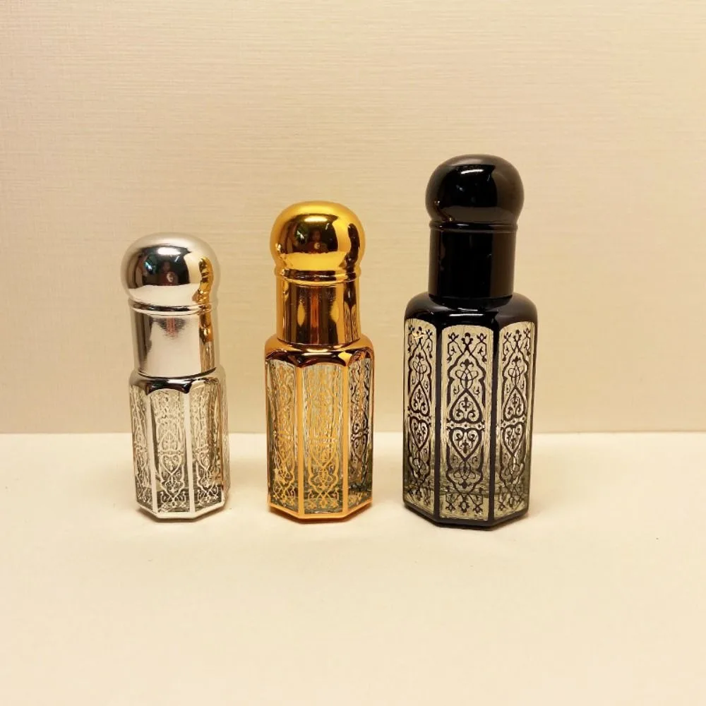 Mini Dropper Bottles Gold Luxury Refillable Essential Oils Bottles Vintage Bronzing Liquid Containers