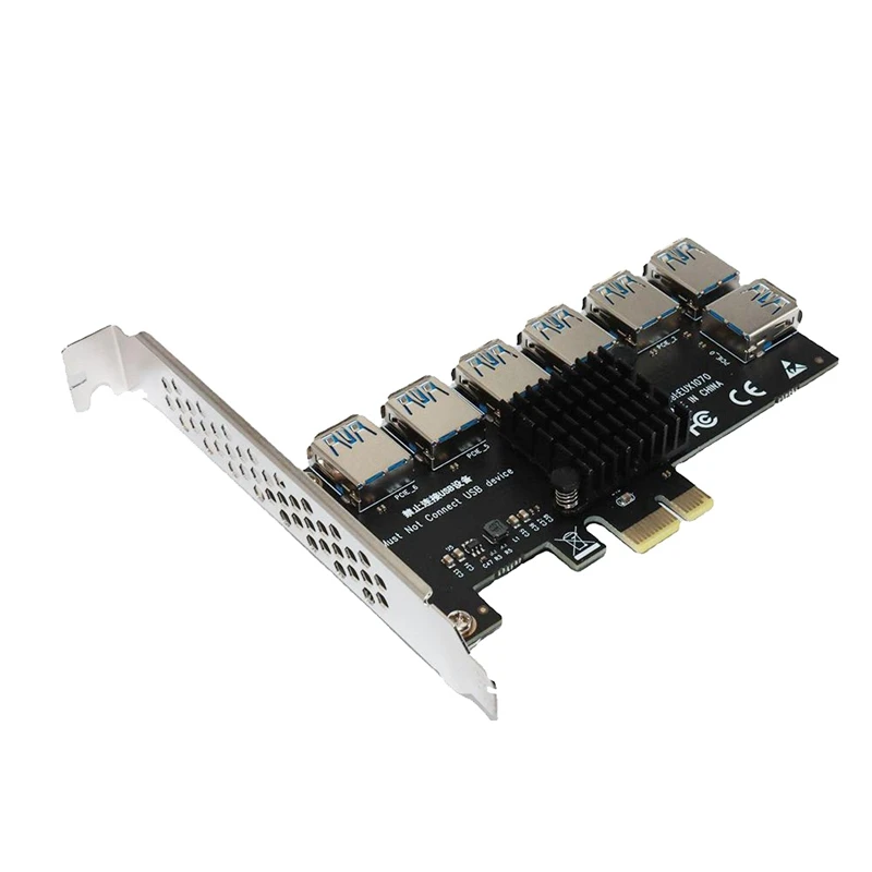 

7Ports PCIE Riser Card PCIE Adapter Card Pci Express Multiplier Hub For BTC Mining Expansion Card
