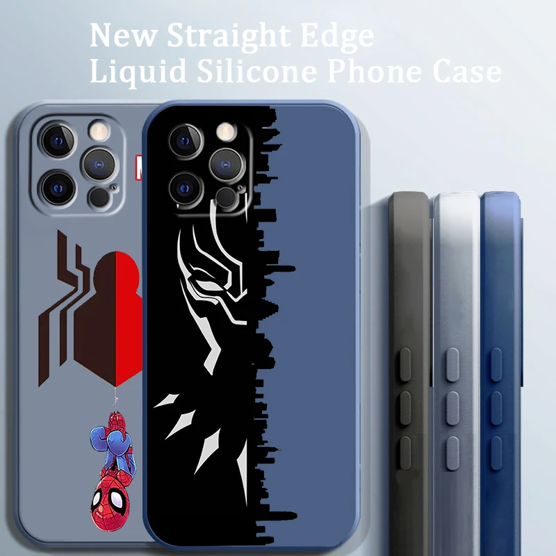 

Superheroe Marvel Avengers Liquid Rope Cover Phone Case For Apple iPhone 14 13 12 Mini 11 XS Pro Max X XR Plus SE 2020 Funda