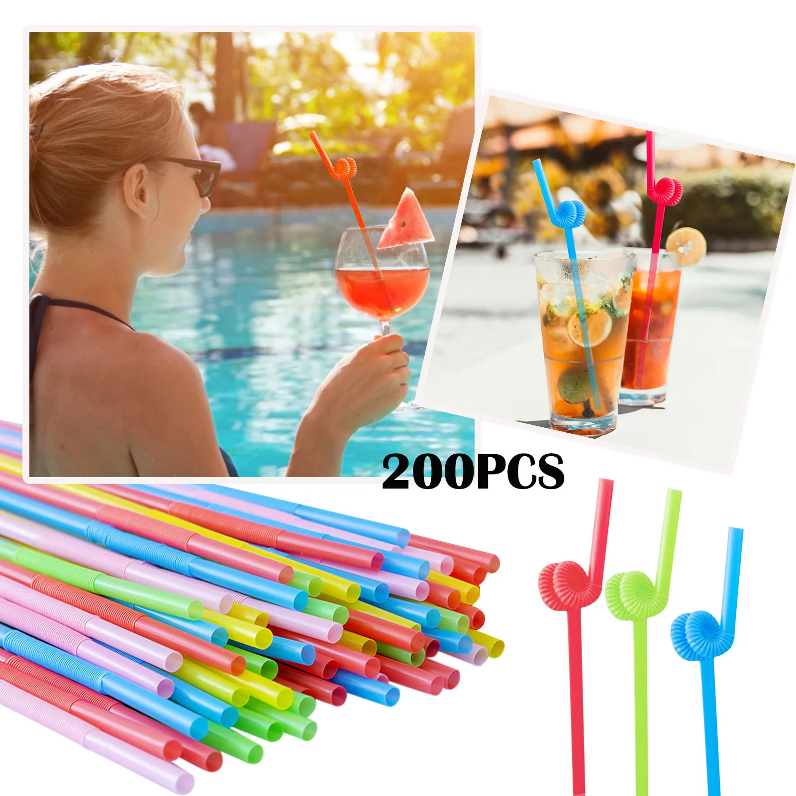 

200pc Per Pack Of Disposable Straws Children's Kids Stainless Steel Straw Wide Silicone Straws Reusable Portable Straws Reusable