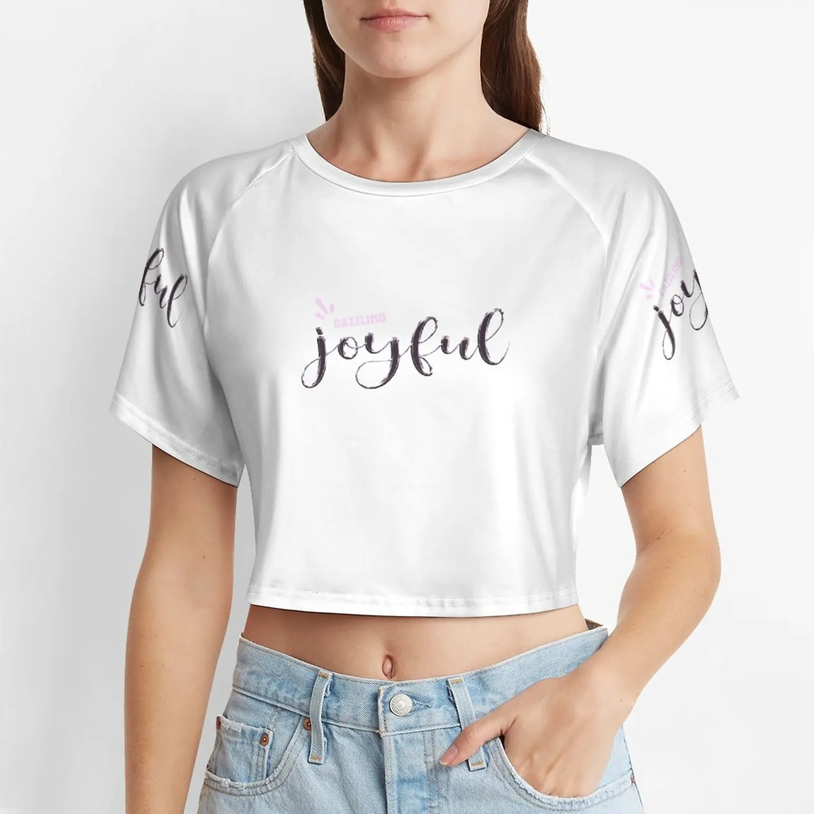 

Летняя женская блузка 2023, Женская хлопковая блузка с круглым вырезом и высокой талией, Женская Повседневная Свободная футболка