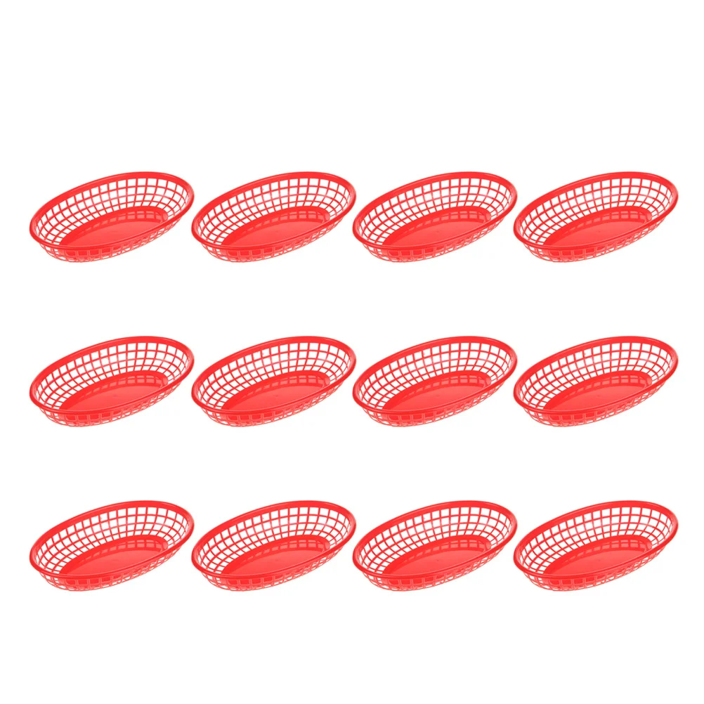 

Basketsbasket Servingfastoval Hot Dog Supplies Fries Restaurant Fry Holder Tray Reusable Bread Deli Burgers Red Chip Bowl Trays