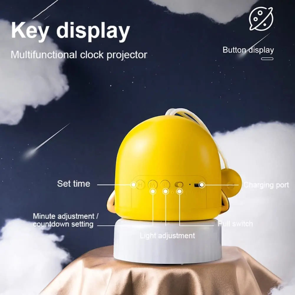 Светодиодная проекционная лампа с мультяшным рисунком USB-светильник таймером