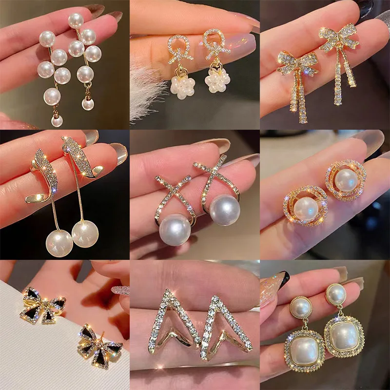 

2022 Shell Bead Series Butterfly Earrings Korean Luxury Fashion Imitation Pearl Earrings Women Jewelry Wholesale Christmas Gifts