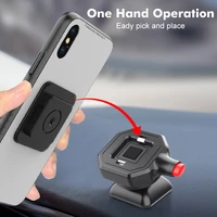 quick mount car phone holder buckle 360 degree rotation dashboard desktop mount mobile phone support for xiaomi iphone 13