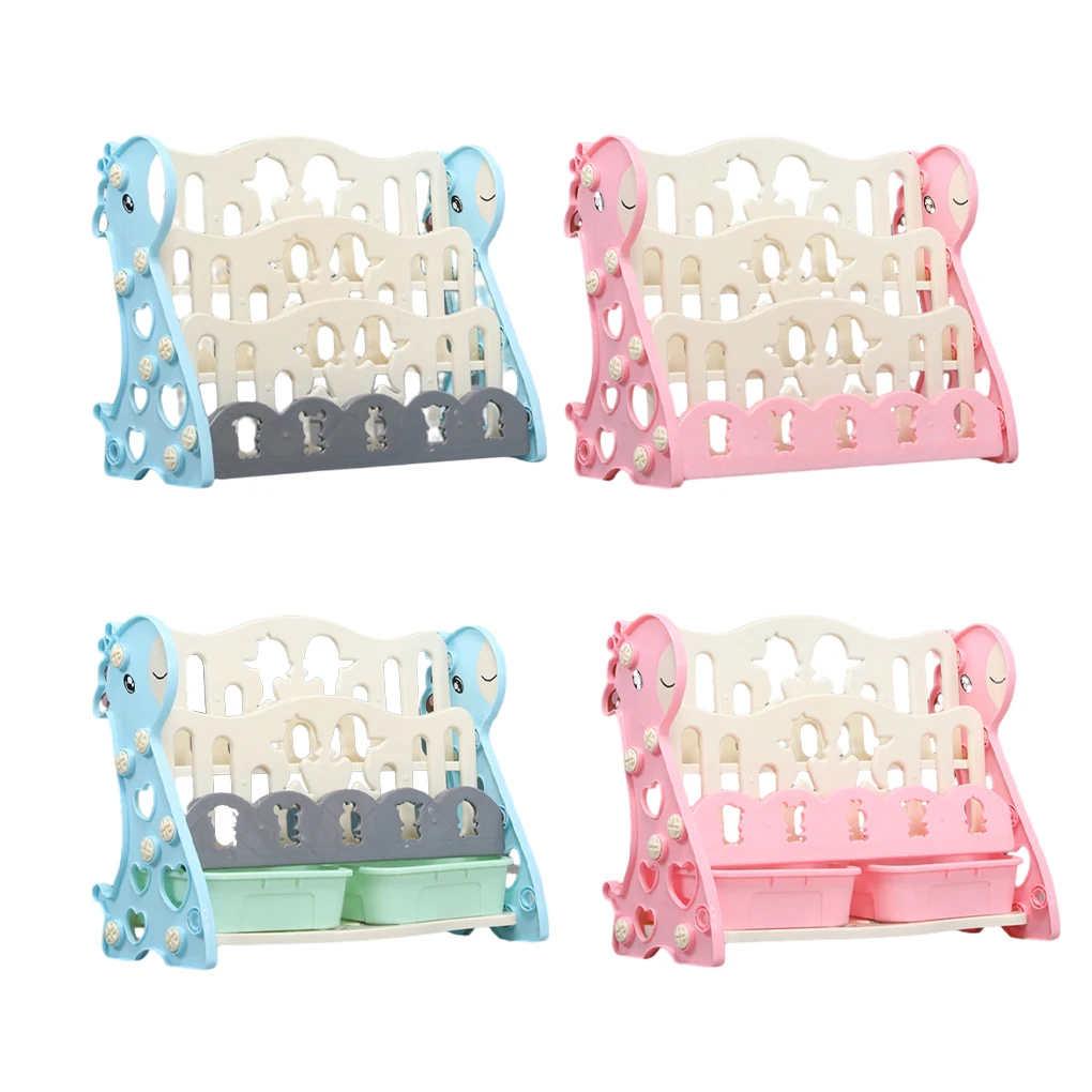 Children Furniture Cartoon Bookshelf Storage Racks Bookcase 