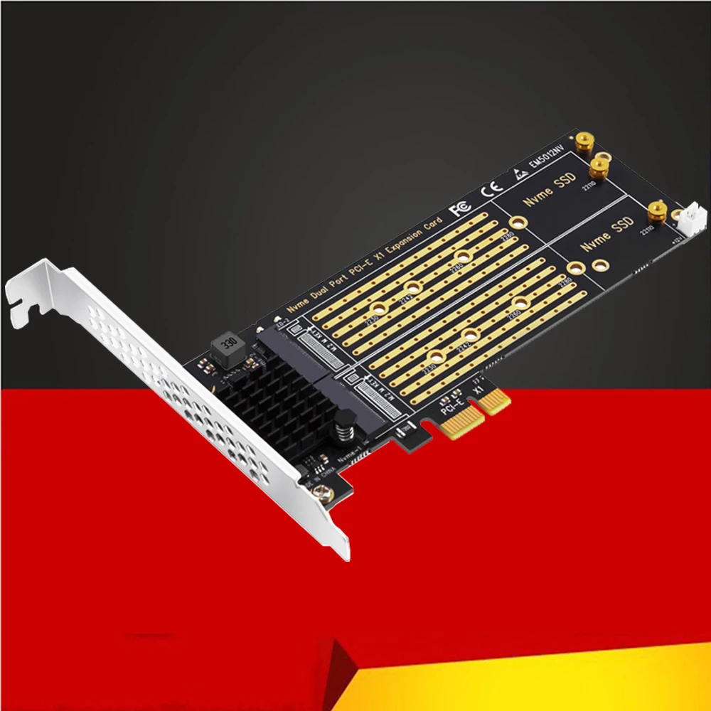 Adicionar em Cartões Pcie para m2 Nvme Adaptador Cartão Pcie x1 Portas Nvme m Chave Ssd Conversor M.2 Pci Express x1 Adaptador Expansão Cartão Riser