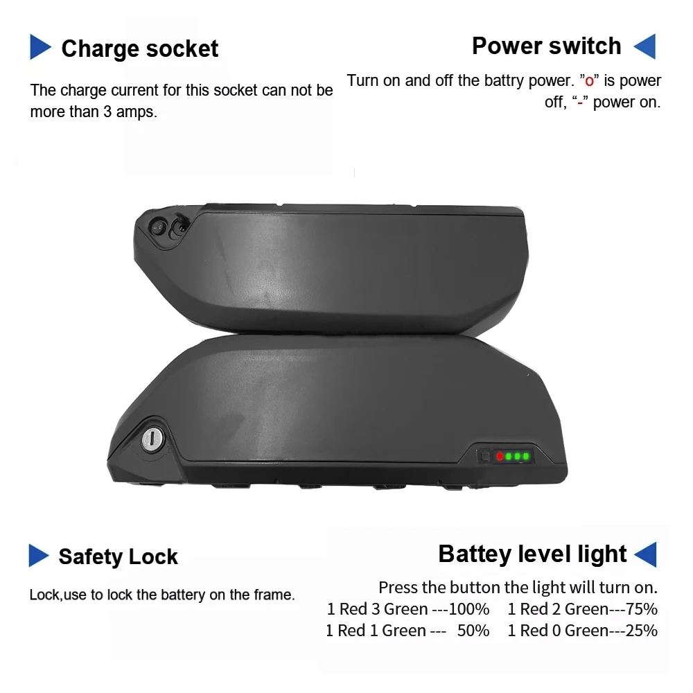 Новый тренд Перезаряжаемые литиевый блок батарей электрического велосипеда 48V