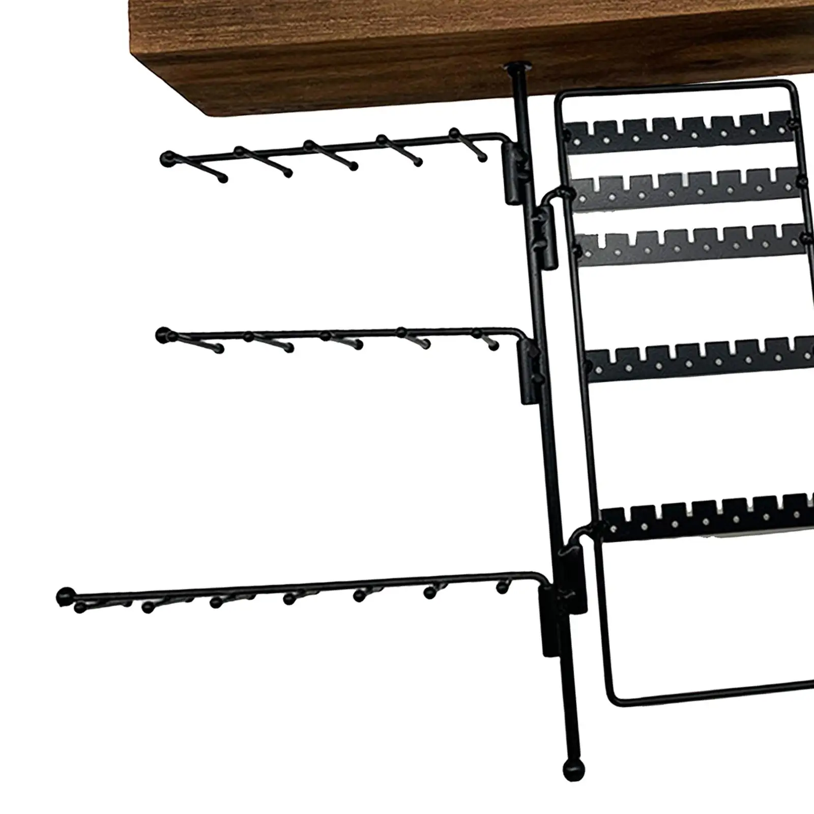 

Wall Mounted Jewelry Display Stand Wood Base Decorative Metal Jewelry Tree for Ear Stud Home Office Live Broadcasting Dormitory