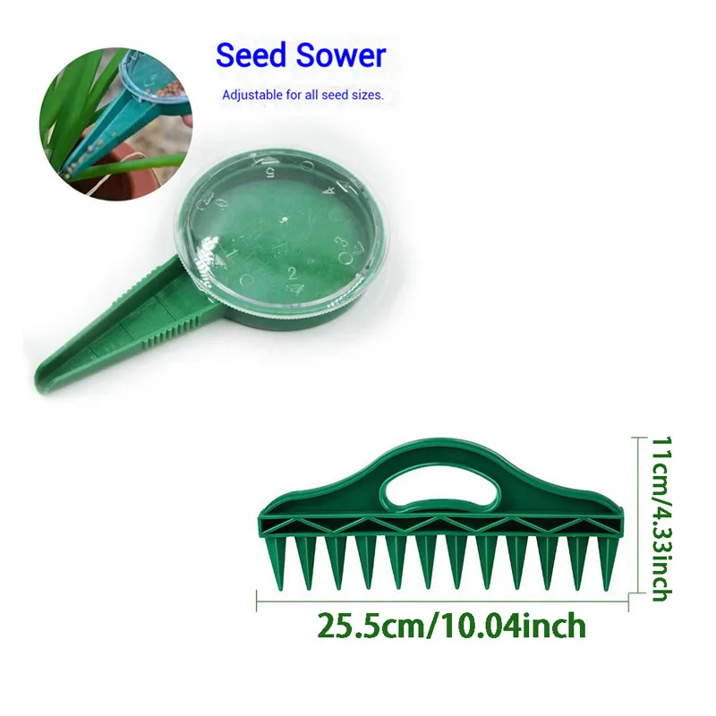 

Прочный пластиковый ручной садовый сеялка, инструмент с 12 отверстиями, водонепроницаемая посадка для быстрого посева для эффективного садоводства