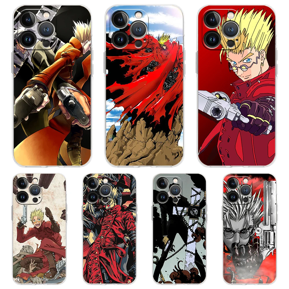 

TriGun Stampede Wolfwood Soft Transparent Phone Case Cover for iPhone 14 13 12 11 Pro Max X XR 8 7 Plus SE2020 XS Max Luxury Bag