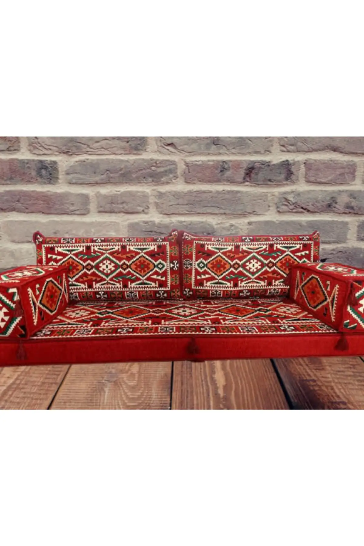

Red Sarong Room Set Authentic Sarong Corner Arabic Ottoman Style Majlis Floor Sofa Set Bohemian Living Room