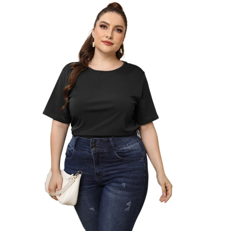 

Women's Casual Short Sleeve Tops Loose T Shirt Blouse Hollow Butterfly Back