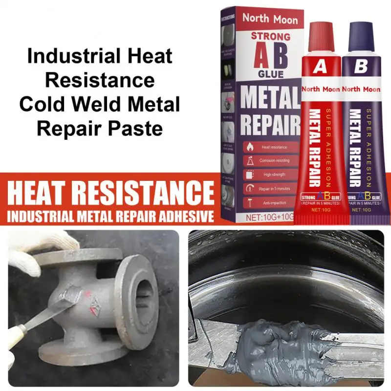 Высокотемпературный клей 20 г AB для ремонта металла чугунная сталь высокая