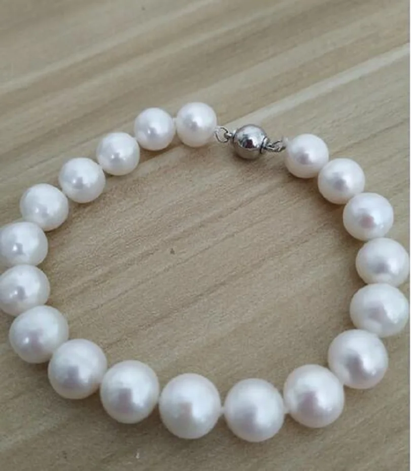 

NEW AAAA 10-11mm South Sea Genuin White Pearl BRACELET 7.5-8"
