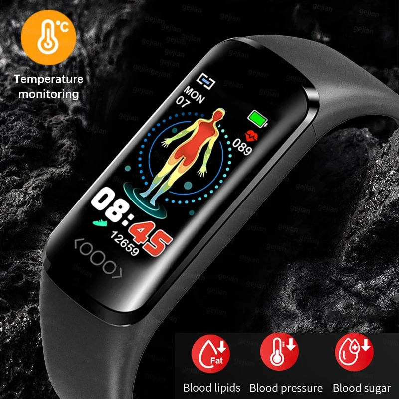 2023 New Blood Sugar Smart Watch Men ECG+PPG Heart Rate Blood Pressure Sport Fitness Bracelet Smartwatch Women Glucometer Watch