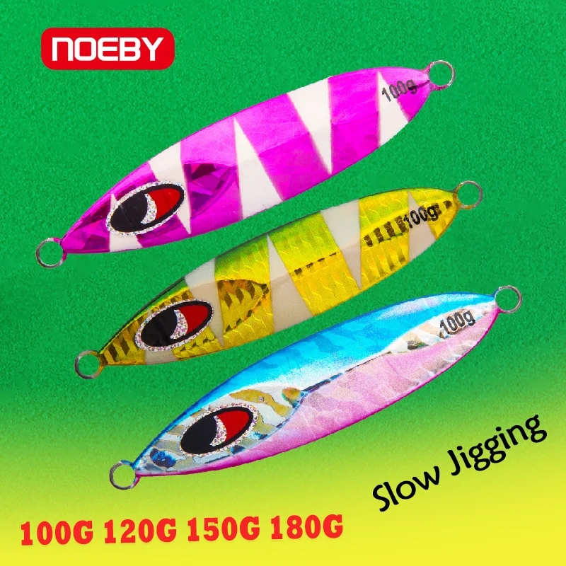 

Noeby медленная Jigging металлические приспособления 100g 120g 150g 180g 210g крючок искусственная жесткая приманка светящаяся ложка рыболовные приманки