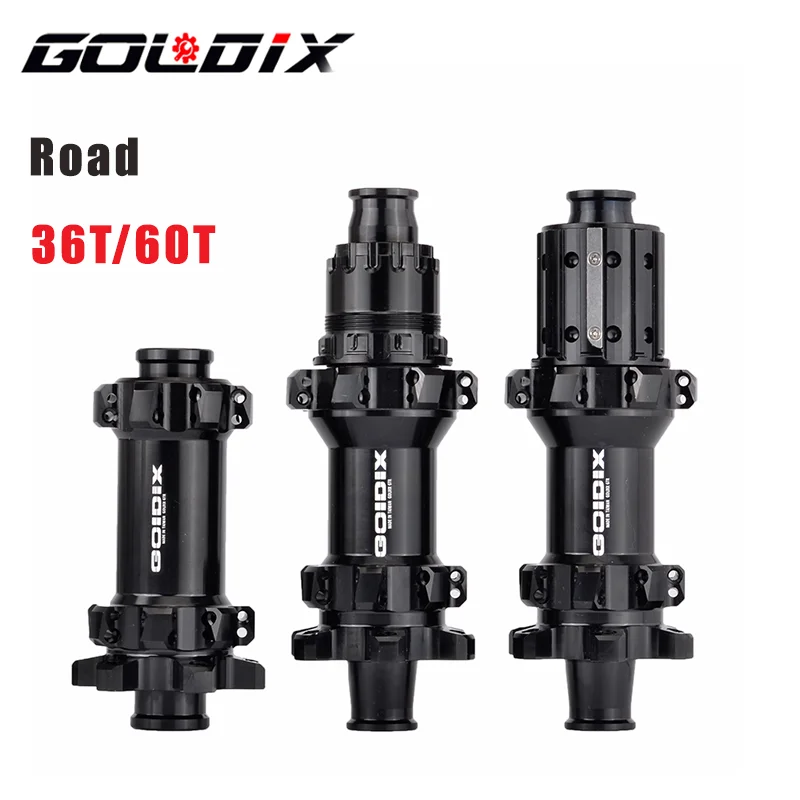 

GOLDIX Road Bike Disc Brake 24 Hole Hub Straightpull Ultralight 36T/60T Ratchet HG XDR Core Center Lock Thru Axle 12X100 12X142