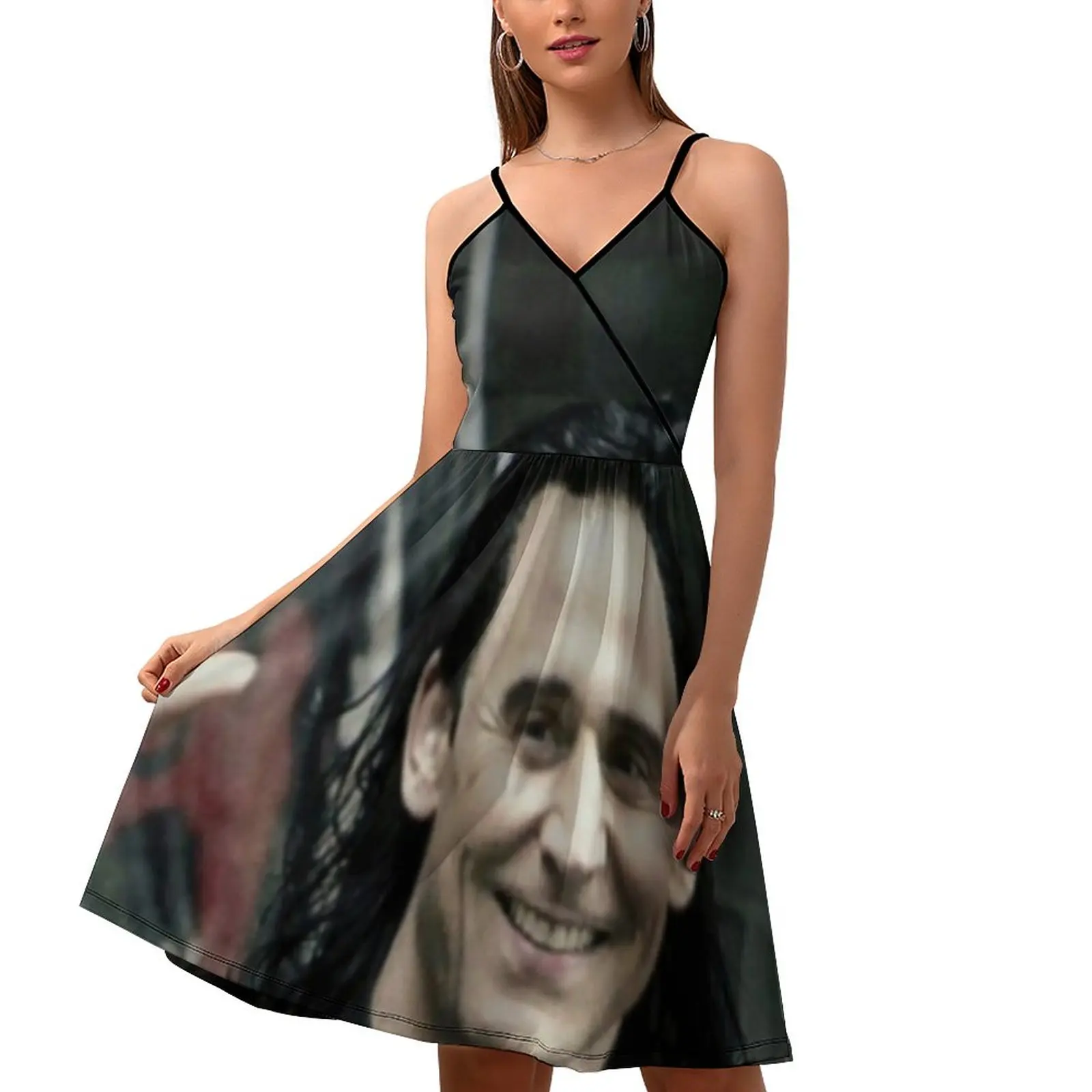 

Женское Повседневное платье с открытыми плечами, принтом актера