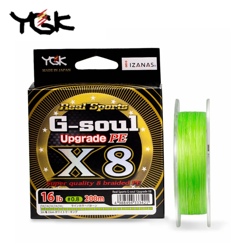 

YGK G-SOUL Fishing Line Super Quality 8 Braided PE Line 8 Strands Muitifilament Original Japan Fishing line 150m/200m 14LB-60LB