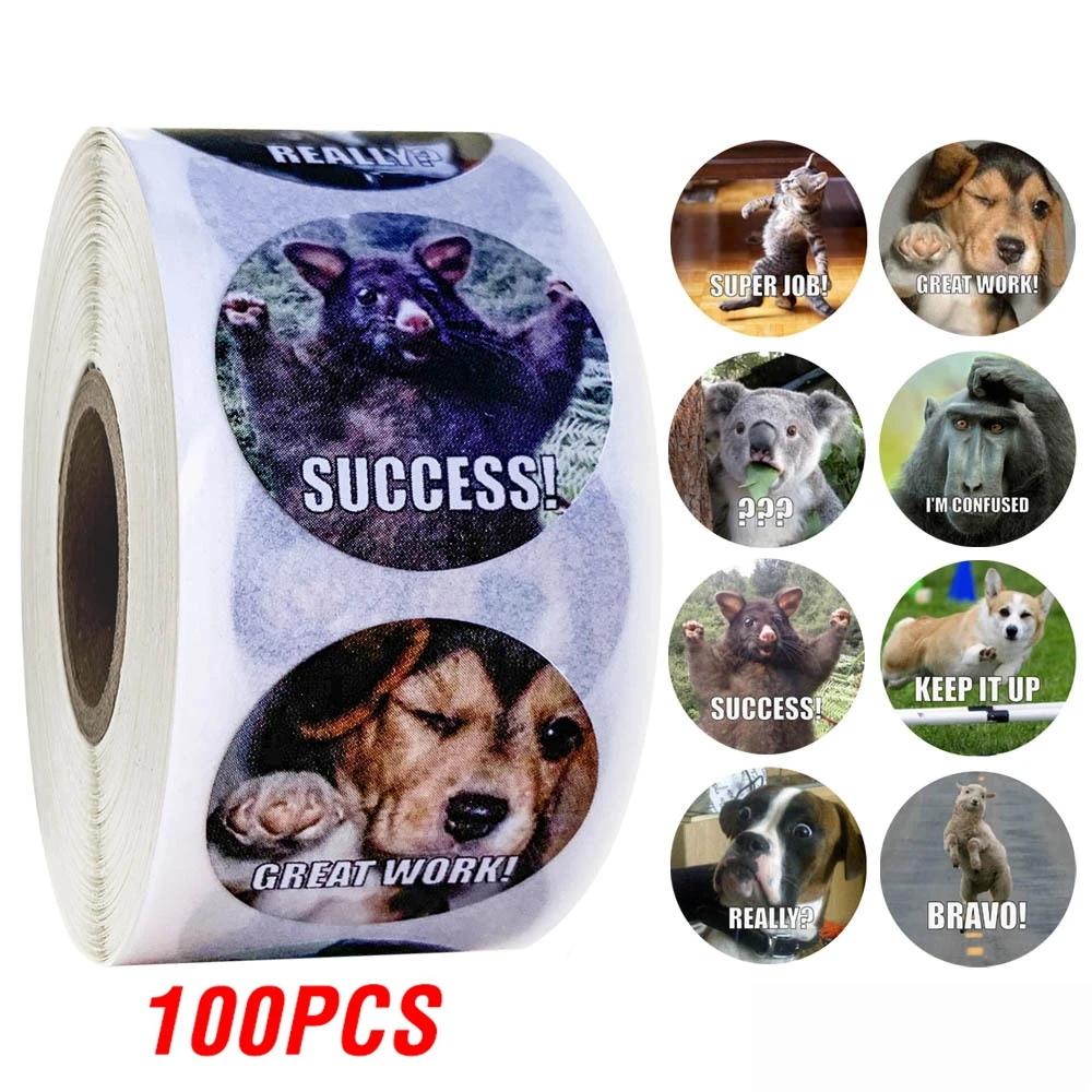 

Мотивирующие наклейки с животными 500 шт