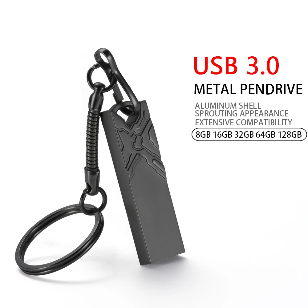 

Mini Metal 3.0 Free Key Ring Custom Logo Pendrive High Speed True Capacity 64GB Flash Drive 32GB Memory Stick Waterproof 16GB