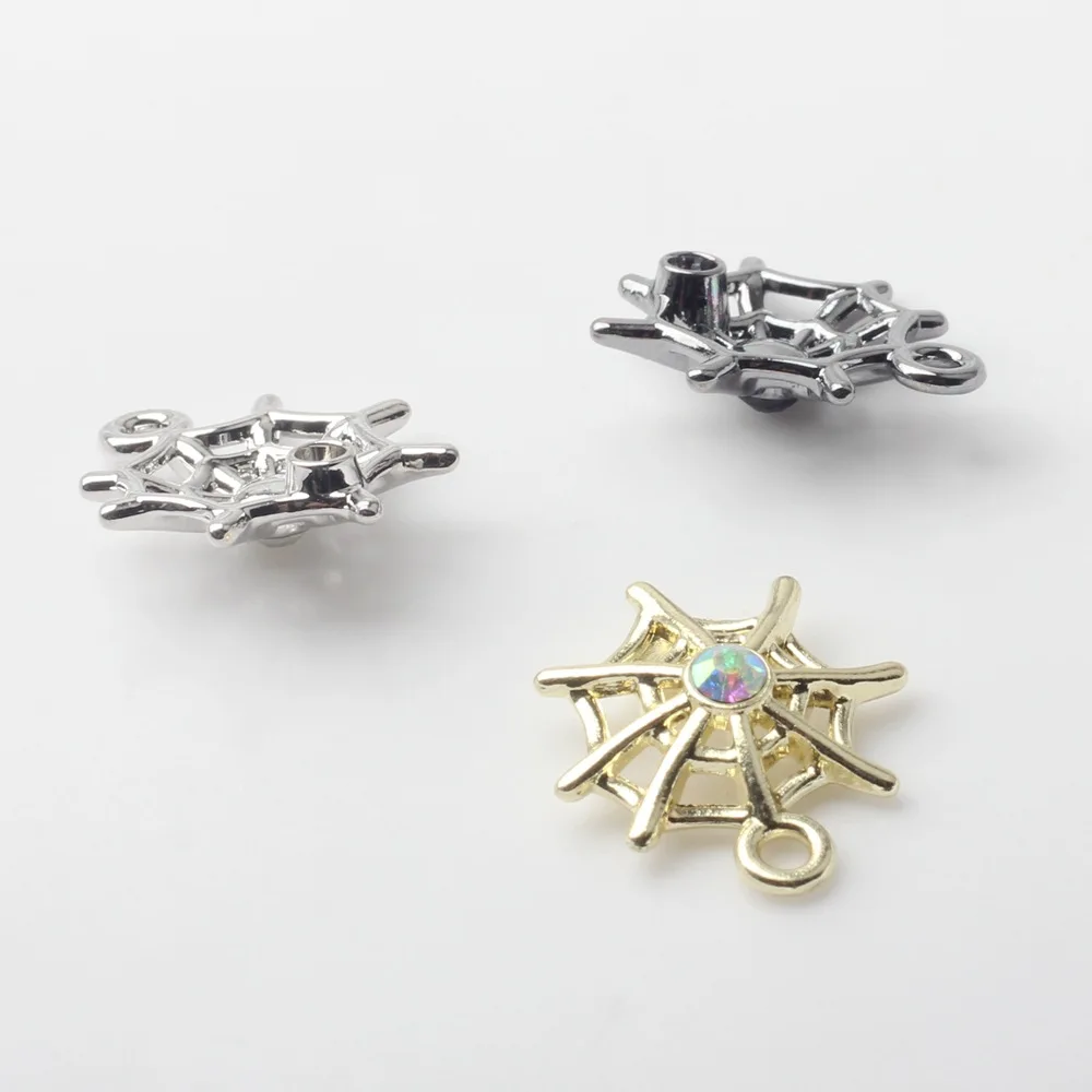 wa pajęczyna z błyszczącymi zawieszkami kryształu górskiego dla rzemiosła Charms do wyrobu biżuterii 10 sztuk/partia