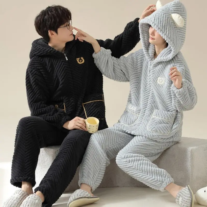 Милые пижамы женская теплая одежда для сна фланелевая зимняя пижама девочек