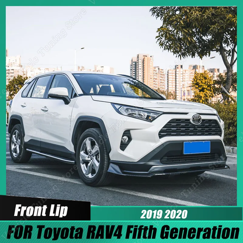 

Gloss Black Car Front Bumper Spoiler Lip Splitter Diffuser Guard Body Kit Trim For Toyota RAV4 2019 2020 Auto Tuning Accessories