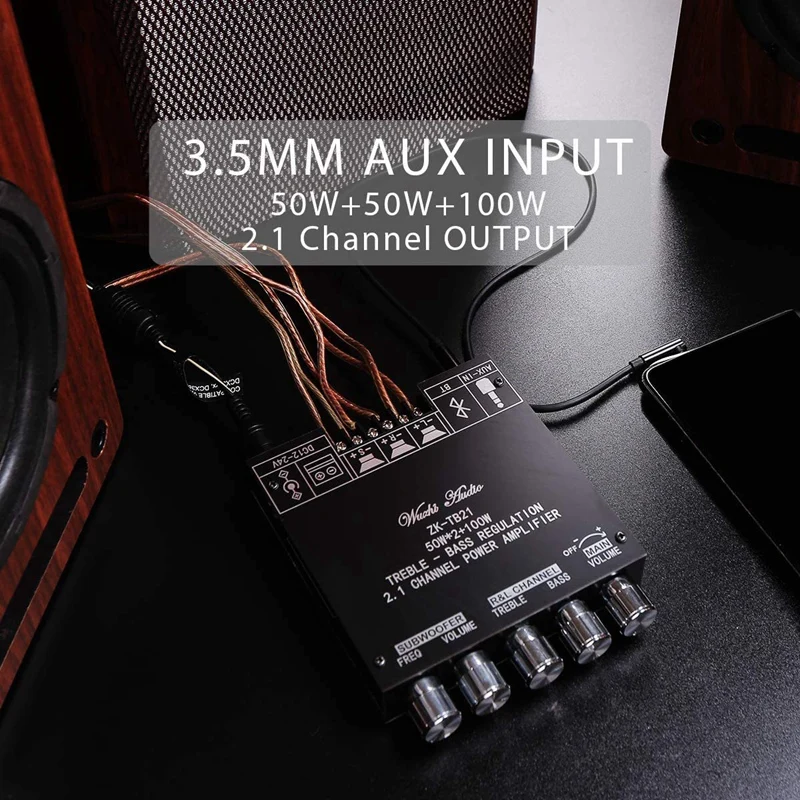 Розничная продажа ZK-TB21 TPA3116D2 Bluetooth 5 0 Плата усилителя сабвуфера 50WX2 + 100 Вт 2
