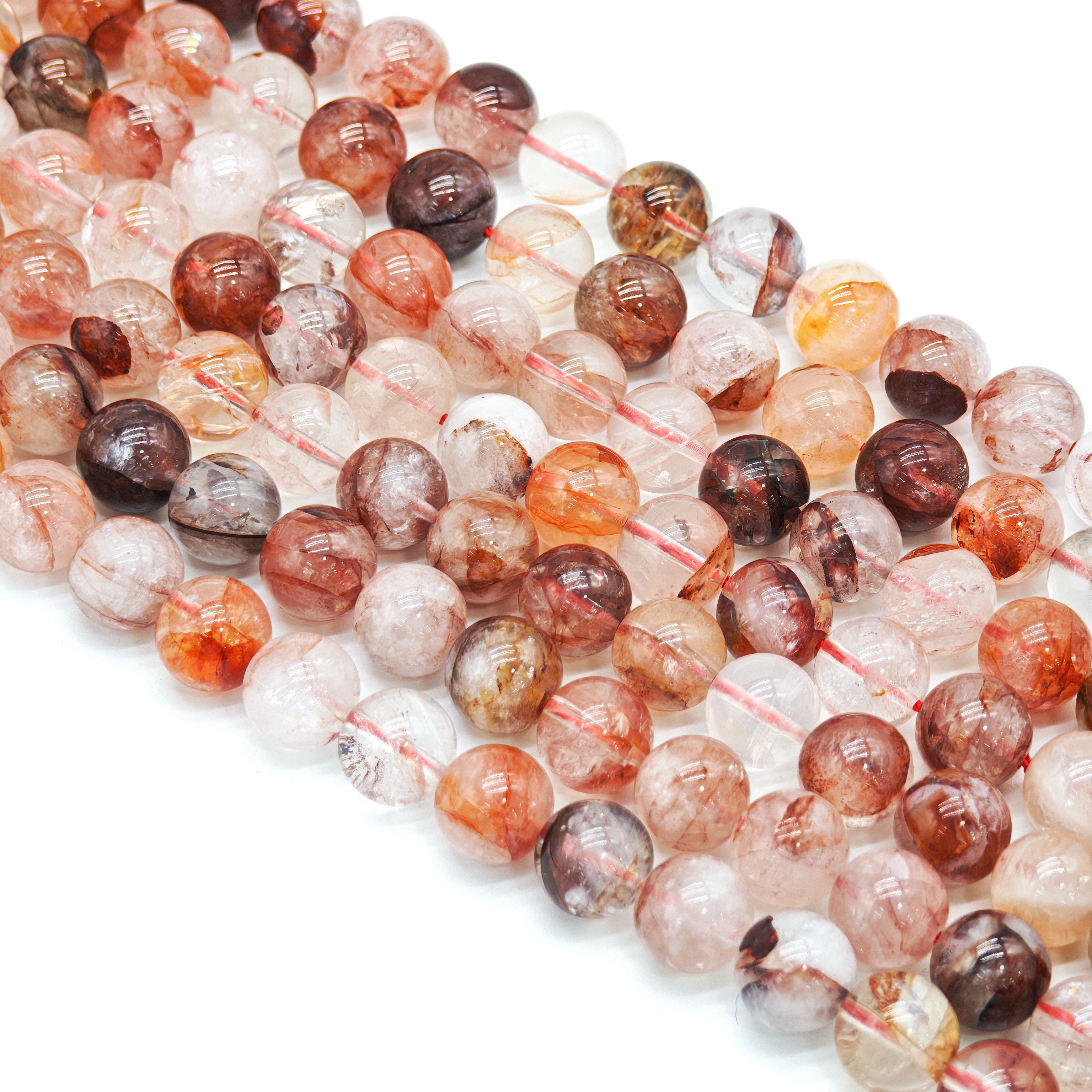 4/6/8/10/12/14 мм высококачественный огненный кварцевый кристалл из натурального