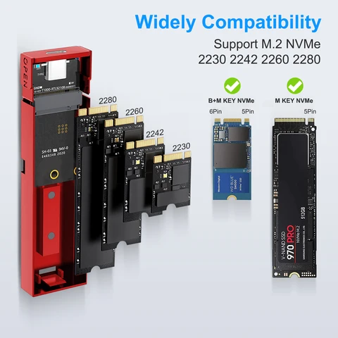 Внешний алюминиевый корпус для M.2 NVMe SSD IRhasta