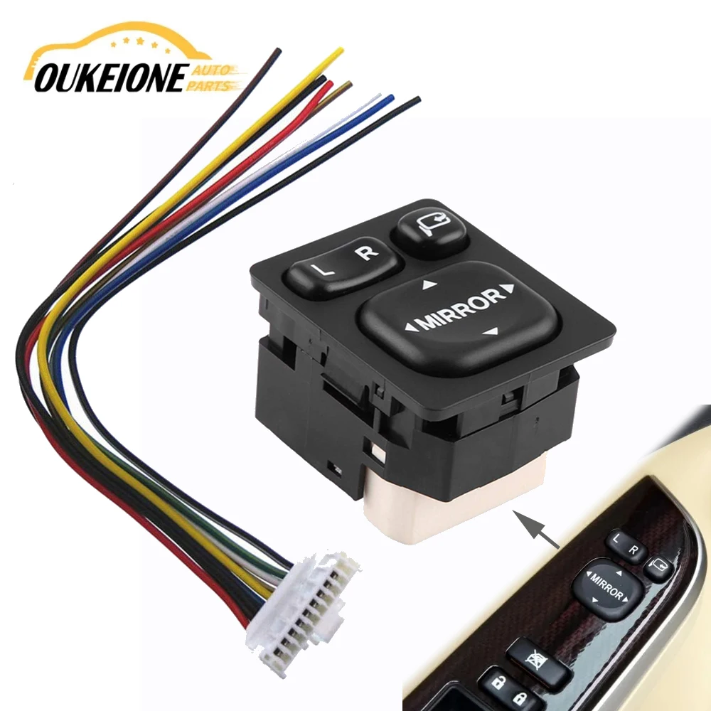 

Auto Mirror Control Switch Rear View Outer Mirror Folding Switch with Wire Harness for Toyota Camry Scion Lexus 84870-0D080