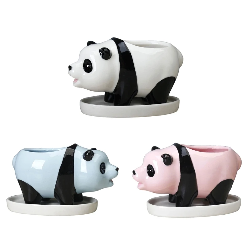 

Ceramic Panda Flower Pot Succulents Container Decorative Flower Organizer for Dormitory Room Desktop L21C