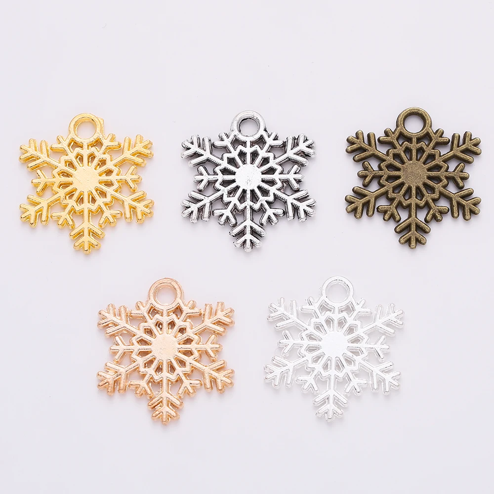 SHUNLEQIAN модный стиль 15 шт. снежные Подвески для изготовления ювелирных изделий своими руками серьги ожерелье браслет ремесла 24x22 мм