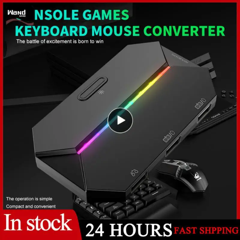 

Native Support Game Console Flash Of Light Mouse Converter Multifunctional Multi Color Transformation Wired Mobile Controller