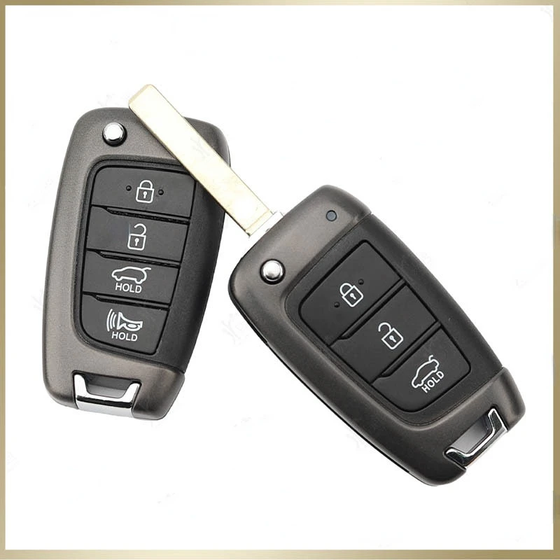 

For Hyundai Solaris 2 Elantra i30 i35 i40 Tucson Kona 2015 - 2017 2018 3/4 Button Flip Remote Key Fob Shell Cover Case