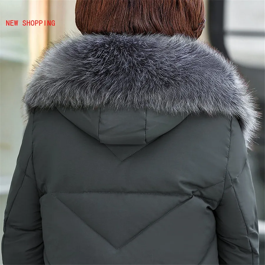 Fashion Winter Jacket Women Big Fur Hooded Thick Down Parkas 5XL Female Jacket Coat Lambswool Warm Winter Outwear Long 2023 New