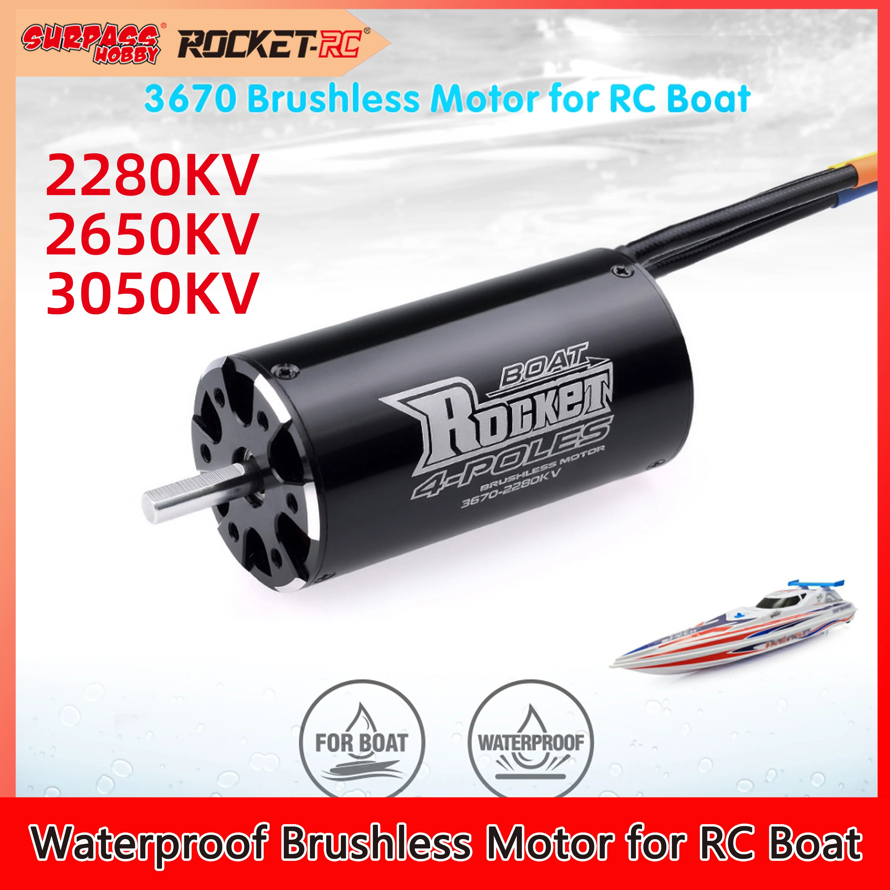 SURPASS HOBBY Rocket-RC 3670 Бесщеточный двигатель для радиоуправляемой лодки