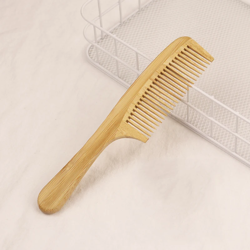 

Custom Logo Hairdressing Handmade Natural Bamboo And Wood Fine Tooth Detangling Hair Comb For Women Healthcare Hotel Travel