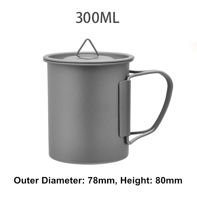 

Camping Cup Titanium Folding Handle Titanium Cup Ultra Light Water Cup For Hiking Fishing Picnic Coffee Tea