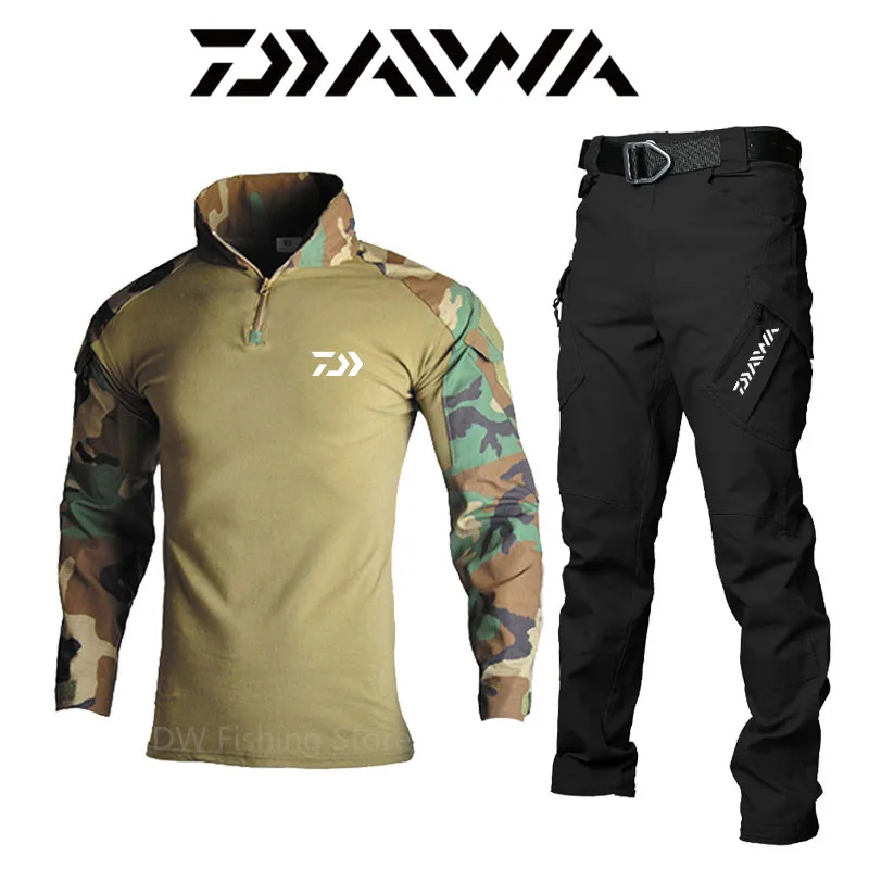 

Камуфляжный костюм Daiwa, мужской костюм лягушки с рисунком питона, Тактический Костюм, весенне-летний износостойкий военный костюм для рыбалки