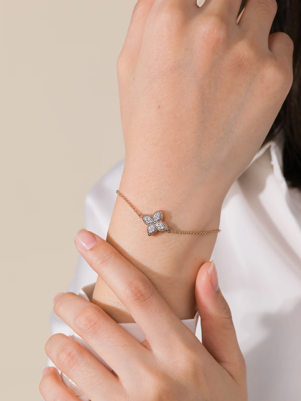 Браслет APIR из стерлингового серебра 925 пробы четырехлистный клевер в форме 5А